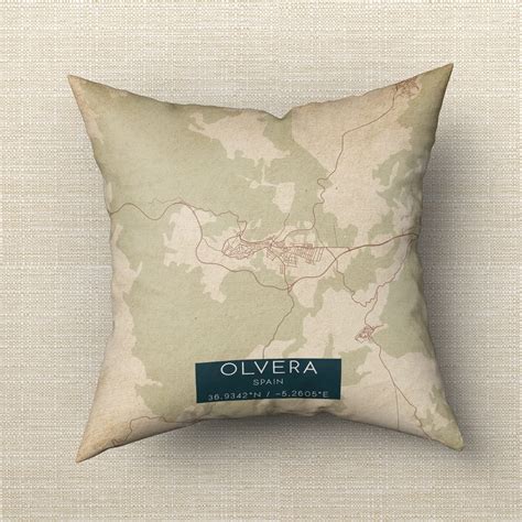 Vintage Olvera Spain Map Pillow, Custom Double Sided Pillow - Custom Maps & Posters