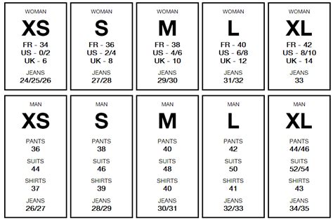 Size Guide - A.P.C.