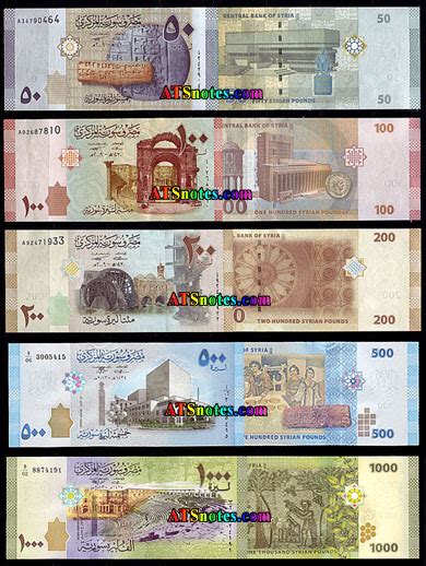 Syria banknotes - Syria money catalog and Syrian currency history