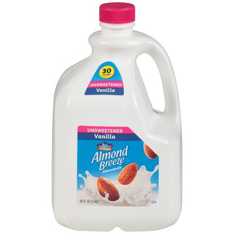 Blue Diamond Almond Breeze Unsweetened Vanilla Almond Milk, 96 Oz. - Walmart.com - Walmart.com