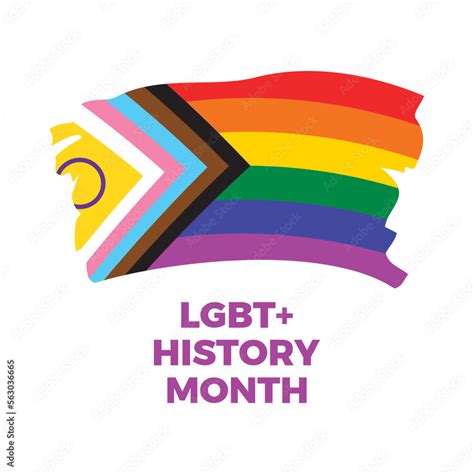 LGBT+ History Month vector. Grunge progress LGBTQIA pride flag icon ...