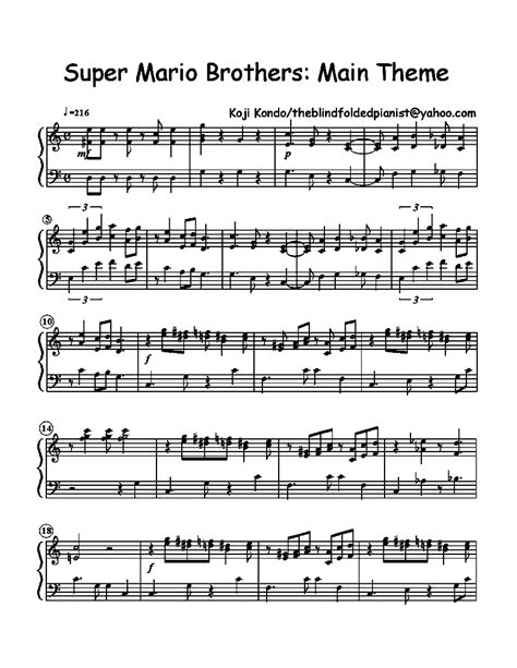 Super Mario Bros Theme Song Violin Sheet Music | Printable Templates Free