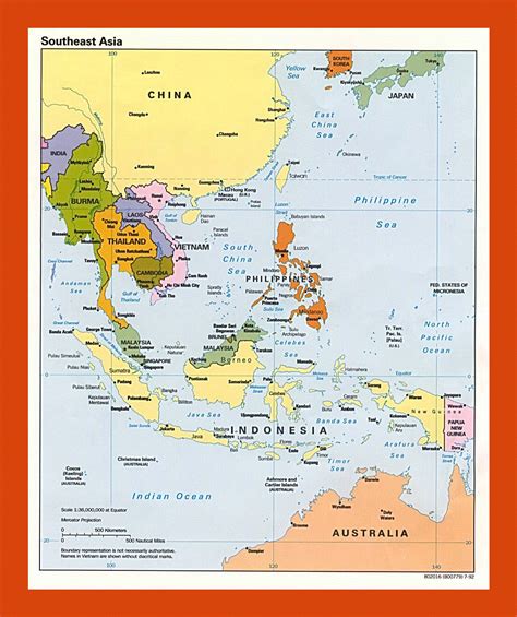 Political map of Southeast Asia - 1992 | Maps of Southeast Asia | Maps of Asia | GIF map | Maps ...