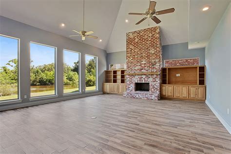 Large windows across the back and windows above the entertainment area ...