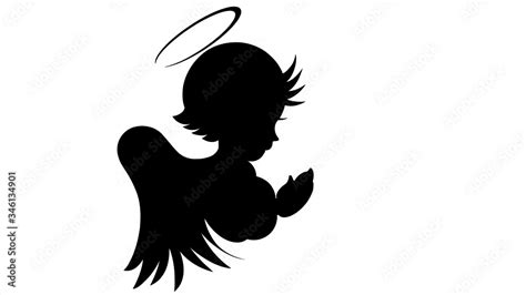 silhouette of angel vector Stock Vector | Adobe Stock