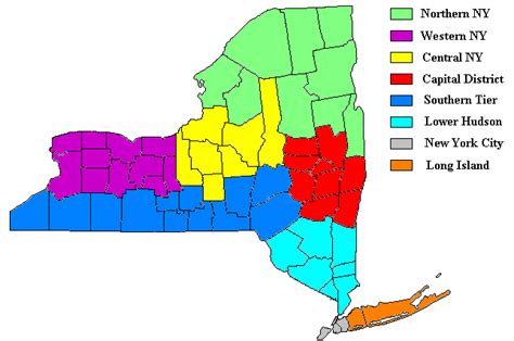 New York Regions Map - Tourist Map Of English