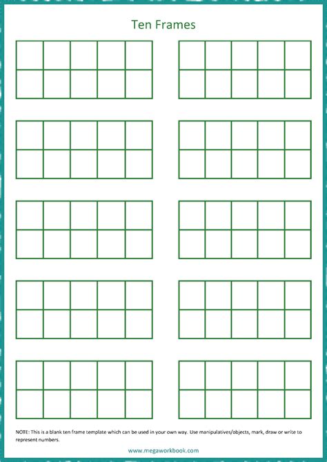 Printable Tens Frames - Printable Word Searches