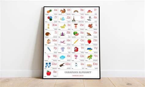 Ukrainian Alphabet CHART With Words and English Translations - Etsy