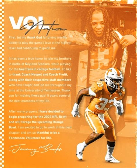 Tennessee Linebacker Opts Out Of Orange Bowl | Rocky Top Insider