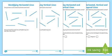 Identifying Horizontal and Vertical Lines Activity Sheet Pack