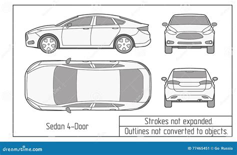 Car Sedan And Suv Drawing Outlines Not Converted To Objects Cartoon Vector | CartoonDealer.com ...