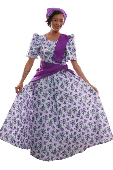 WS20 - Balintawak Gina Dress Purple - Filipiniana | Gina dress ...