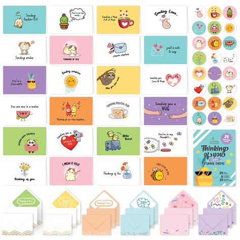 24 Pack Funny Thinking of You Cards with Envelopes & Stickers - 24 ...