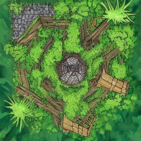 a DND forest map created in inkarnat and dungeon draft | Stable Diffusion