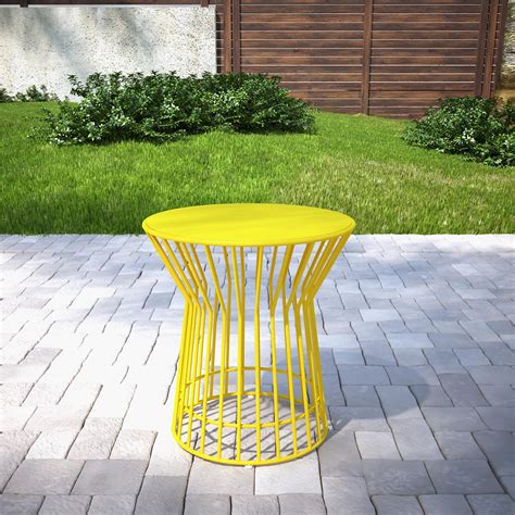 Novogratz Poolside Gossip Collection, Roberta Outdoor/Indoor Side Table, Yellow - Walmart.com