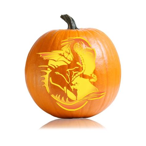 Free Printable Pumpkin Carving Dragon Stencil