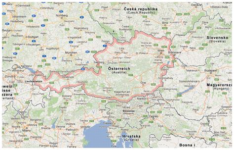 Detailed map of Austria and surrounding countries with borders | Vidiani.com | Maps of all ...