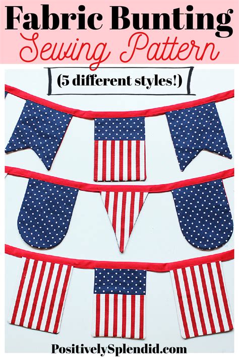 Free Fabric Bunting Pattern - Positively Splendid {Crafts, Sewing ...