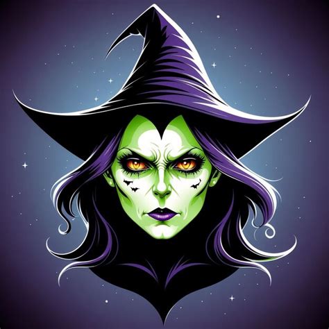 Premium Photo | Vector witch head vector clip art illustration