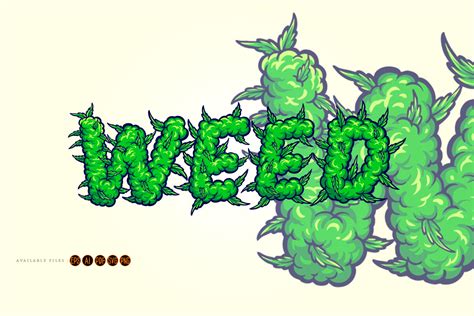 Weed font lettering with smoke effect By artgrarisstudio | TheHungryJPEG