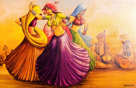 Rajasthani Painting Woman - Rajasthani Folk Dance Paintings (#3176488 ...