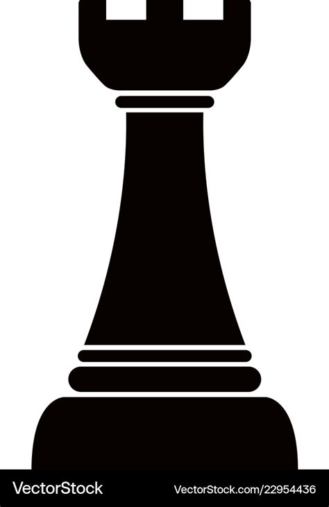 Silhouette of a rook chess piece Royalty Free Vector Image