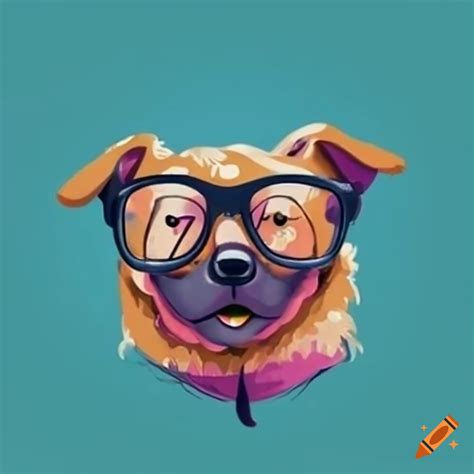 Stylish dog wearing glasses on Craiyon