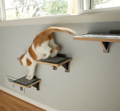 Hawthorne Cat Climbing Shelf | Cat Stairs for Wall | Sqaure Cat Habitat in 2020 | Cat climbing ...