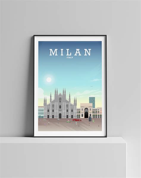 Milan Print, Milan Travel Poster, Milan Italy Art – Hill View Prints