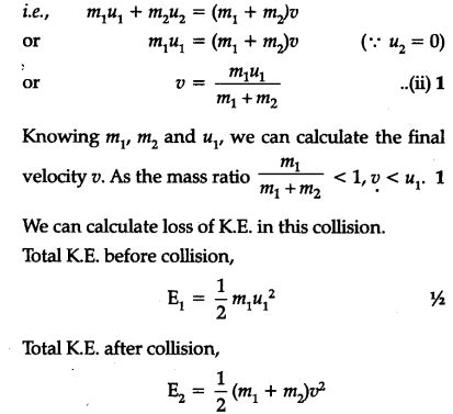 Derive a relation for an inelastic collision in one dimension - CBSE ...