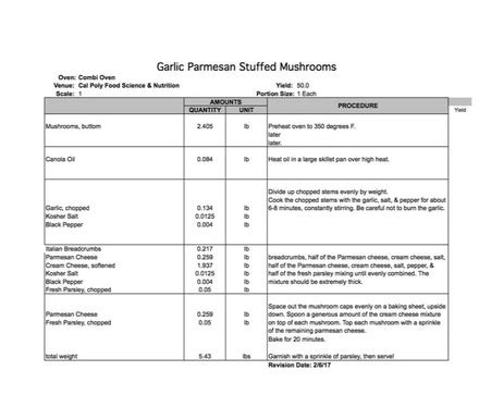 Recipe Standardization - My Portfolio