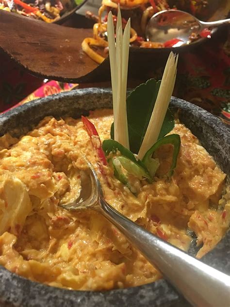 Sambal tempoyak: slather a spoonful of this dip (made from durian mashed with red hot chillies ...