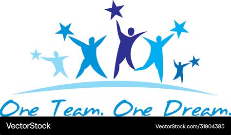 One team one dream logo Royalty Free Vector Image