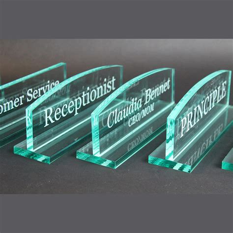 Office Desk Name Plate | Custom Name Plates Made from Glass-Like Acrylic | Personalized Desk ...