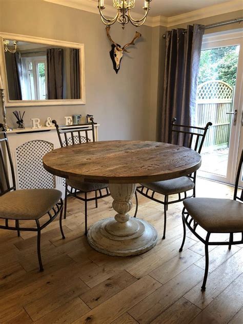 Solid Oak Round Dining Table 6 Seater & Chairs | in Crawley, West Sussex | Gumtree