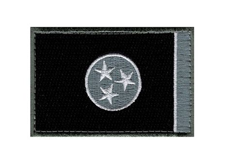 Tennessee State Flag Patch (Embroidered Hook) (Black/Grey) – MILTACUSA