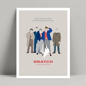 Snatch Movie Minimalist Poster, Snatch Movie Poster, Jason Statham, Brad Pitt, Benicio Del Toro ...