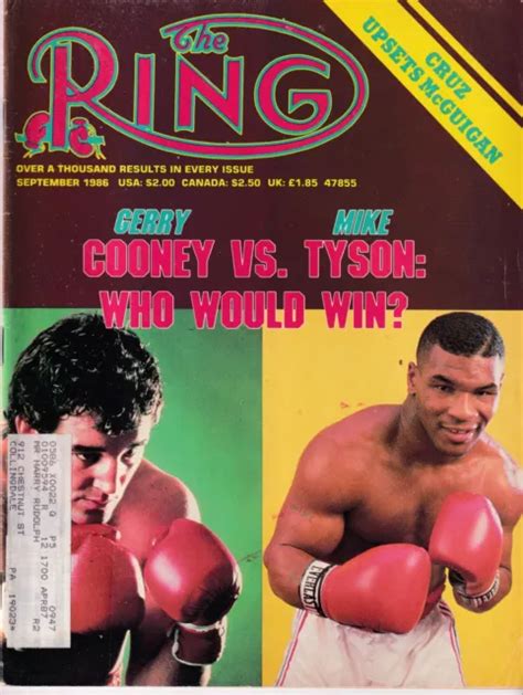 MIKE TYSON VS. Gerry Cooney The Ring Magazine September 1986 $19.95 - PicClick