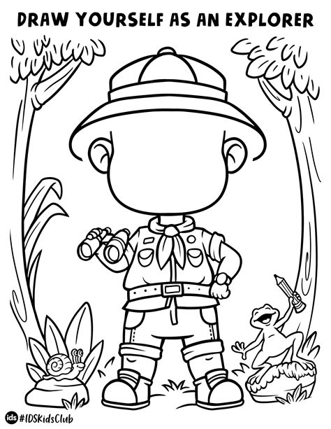 Jungle Explorer Coloring Page