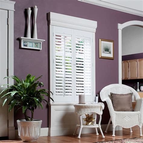 allen + roth 23-in-25-in W x 36-in L Plantation White Faux Wood Interior Shutter in the Interior ...