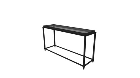 Console Table - Polished Steel and Glass | 3D Warehouse