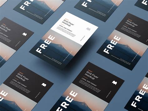 Free Legal Size Grid Flyer Mockup PSD Set (6 Templates) - Good Mockups