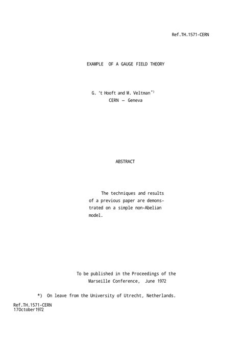 (PDF) Example of a gauge field theory