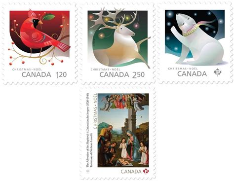 Christmas Animals appeared on new stamps by Canada Post. 4 festive ...