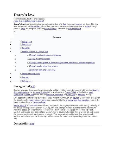 Darcy's Law: Background | PDF | Materials Science | Physics