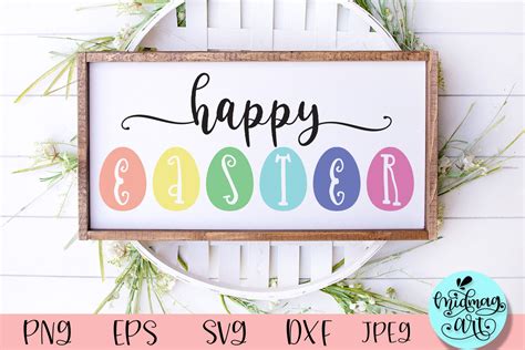 Happy easter wood sign svg, easter sign svg By Midmagart | TheHungryJPEG