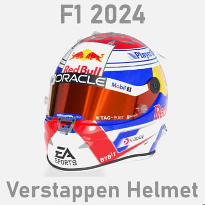 F1 Verstappen Helmet 2024 - 3D Model by Cactus3D