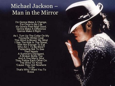 Michael Man in the Mirror Lyrics