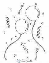 Printable Confetti And Balloons Coloring Page sketch template