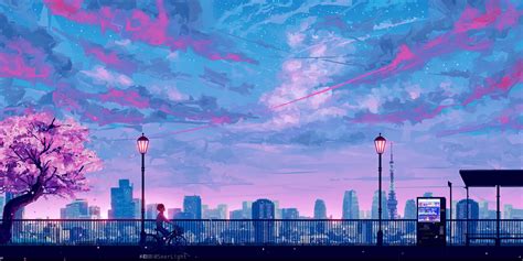 Anime City Scenery 4K wallpaper